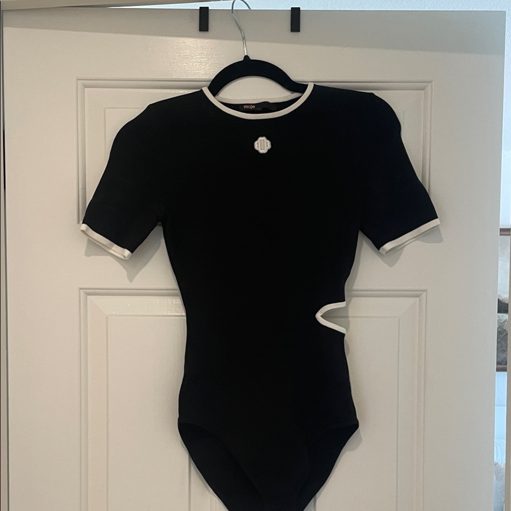 Maje Black and White Kids Bodysuit